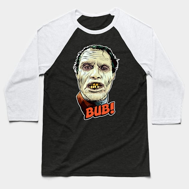 BUB!  The Sickly Green Zombie Baseball T-Shirt by pentoolarts